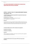 NYC HOME IMPROVEMENT CONTRACTOR LICENSE EXAM &NewLine;QUESTIONS AND DETAILED ANSWERS