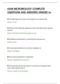 AAMI MICROBIOLOGY COMPLETE&NewLine;QUESTIONS AND ANSWERS GRADED A&plus;