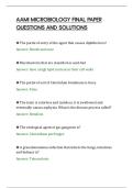 AAMI MICROBIOLOGY FINAL PAPER&NewLine;QUESTIONS AND SOLUTIONS