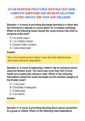 ATI RN NUTRITION PROCTORED WITH NGN TEST BANK &NewLine;COMPLETE QUESTIONS AND DETAILED SOLUTIONS&NewLine;LATEST UPDATE THIS YEAR JUST RELEASED