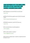 AAMI MICROBIOLOGY FOR EMBALMERS&NewLine;UPDATED ACTUAL QUESTIONS AND&NewLine;CORRECT ANSWERS EXAM SCRIPT