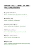 AANP FNP EXAM 6 COMPLETE TEST PAPER&NewLine;WITH CORRECT ANSWERS