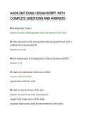 AAOS EMT EXAM 1 EXAM SCRIPT WITH&NewLine;COMPLETE QUESTIONS AND ANSWERS
