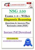 NSG 550 Exams 1&ndash;3 &lpar;PDF&rpar; &vert; &lpar;2026&rpar; Diagnostic Reasoning Q&A Plus Rationales &vert; Wilkes