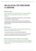 ABA 624 ACTUAL TEST PAPER GRADED&NewLine;A&plus; QUESTIONS