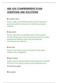 ABA 624 COMPREHENSIVE EXAM&NewLine;QUESTIONS AND SOLUTIONS
