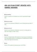 ABA 624 EXAM SCRIPT UPDATED WITH&NewLine;VERIFIED ANSWERS