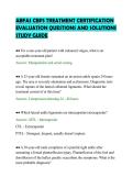 ABFAS CBPS TREATMENT CERTIFICATION&NewLine;EVALUATION QUESTIONS AND SOLUTIONS&NewLine;STUDY GUIDE