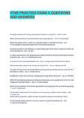 VTNE PRACTICE EXAM C QUESTIONS AND ANSWERS