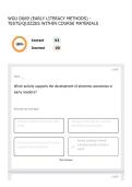 WGU D669 &lpar;EARLY LITERACY METHODS&rpar; - TESTS QUIZZES WITHIN COURSE MATERIALS