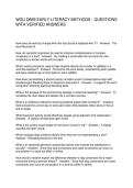 WGU D669 EARLY LITERACY METHODS - QUESTIONS WITH VERIFIED ANSWERS