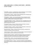 WGU D669 EARLY LITERACY METHODS- VERIFIED STUDY GUIDE