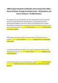 ABSA Surgical Assistant Certification Exam Actual Exam 2026 &vert; American Board of Surgical Assistant Exam &vert; All Questions and Correct Answers &vert; Verified Answers