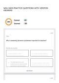 WGU D669 PRACTICE QUESTIONS WITH VERIFIED ANSWERS