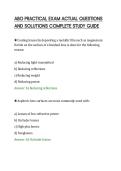 ABO PRACTICAL EXAM ACTUAL QUESTIONS&NewLine;AND SOLUTIONS COMPLETE STUDY GUIDE