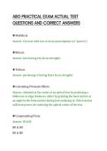 ABO PRACTICAL EXAM ACTUAL TEST&NewLine;QUESTIONS AND CORRECT ANSWERS