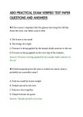 ABO PRACTICAL EXAM VERIFIED TEST PAPER&NewLine;QUESTIONS AND ANSWERS