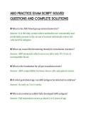 ABO PRACTICE EXAM SCRIPT SOLVED&NewLine;QUESTIONS AND COMPLETE SOLUTIONS&NewLine;