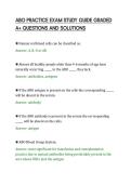 ABO PRACTICE EXAM STUDY GUIDE GRADED&NewLine;A&plus; QUESTIONS AND SOLUTIONS