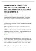ABRAMS CLINICAL DRUG THERAPY&NewLine;RATIONALES FOR NURSING PRACTICE&NewLine;12TH EDITION FRANDSEN ACTUAL PAPER&NewLine;SOLVED QUESTIONS