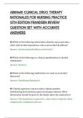 ABRAMS CLINICAL DRUG THERAPY&NewLine;RATIONALES FOR NURSING PRACTICE&NewLine;12TH EDITION FRANDSEN REVIEW&NewLine;QUESTION SET WITH ACCURATE&NewLine;ANSWERS