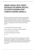 ABRAMS CLINICAL DRUG THERAPY&NewLine;RATIONALES FOR NURSING PRACTICE&NewLine;12TH EDITION FRANDSEN SCRIPT&NewLine;COMPLETE ANSWERS GRADED A&plus;