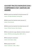 ACAS BEST PRACTICE KNOWLEDGE EXAM 1&NewLine;COMPREHENSIVE STUDY QUESTIONS AND&NewLine;ANSWERS