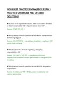 ACAS BEST PRACTICE KNOWLEDGE EXAM 1&NewLine;PRACTICE QUESTIONS AND DETAILED&NewLine;SOLUTIONS