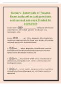 Soft Tissue Trauma Exam updated&NewLine;actual questions and correct&NewLine;answers Graded A&plus; 2026&sol;2027&NewLine;Where are fracture blisters often found&quest; - Answer&NewLine; typically develope where subcutaneous layer is thin&NewLine;between skin and bone