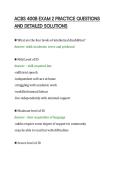 ACBS 400B EXAM 2 PRACTICE QUESTIONS&NewLine;AND DETAILED SOLUTIONS