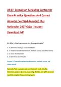 AR EH Excavation & Hauling Contractor &NewLine;Exam Practice Questions And Correct &NewLine;Answers &lpar;Verified Answers&rpar; Plus &NewLine;Rationales 2027 Q&A &vert; Instant &NewLine;Download Pdf 