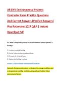 AR ENV Environmental Systems &NewLine;Contractor Exam Practice Questions &NewLine;And Correct Answers &lpar;Verified Answers&rpar; &NewLine;Plus Rationales 2027 Q&A &vert; Instant &NewLine;Download Pdf 