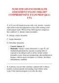 NURS 5220 ADVANCED HEALTH&NewLine;ASSESSMENT EXAM 1 2026-2027&NewLine;COMPREHENSIVE EXAM PREP Q&A &vert;&NewLine;UTA