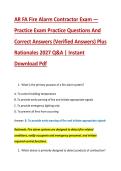 AR FA Fire Alarm Contractor Exam &mdash; &NewLine;Practice Exam Practice Questions And &NewLine;Correct Answers &lpar;Verified Answers&rpar; Plus &NewLine;Rationales 2027 Q&A &vert; Instant &NewLine;Download Pdf 