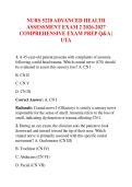 NURS 5220 ADVANCED HEALTH&NewLine;ASSESSMENT EXAM 2 2026-2027&NewLine;COMPREHENSIVE EXAM PREP Q&A &vert;&NewLine;UTA&NewLine;