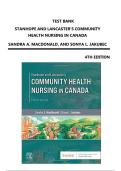 TEST BANK FOR STANHOPE AND LANCASTER'S COMMUNITY HEALTH NURSING IN CANADA