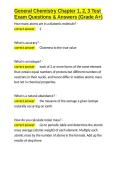 General Chemistry Chapter 1&comma; 2&comma; 3 Test Exam Questions & Answers &lpar;Grade A&plus;&rpar;&period;docx&NewLine;&NewLine;