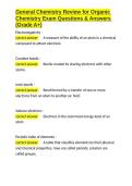 General Chemistry Review for Organic Chemistry Exam Questions & Answers &lpar;Grade A&plus;&rpar;&period;docx&NewLine;&NewLine;