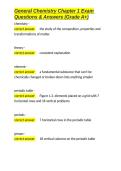 General Chemistry Chapter 1 Exam Questions & Answers &lpar;Grade A&plus;&rpar;&period;docx&NewLine;&NewLine;