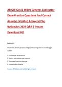 AR GW Gas & Water Systems Contractor &NewLine;Exam Practice Questions And Correct &NewLine;Answers &lpar;Verified Answers&rpar; Plus &NewLine;Rationales 2027 Q&A &vert; Instant &NewLine;Download Pdf 