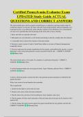 Certified Pennsylvania Evaluator Exam &NewLine;UPDATED Study Guide ACTUAL &NewLine;QUESTIONS AND CORRECT ANSWERS