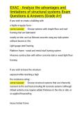 EXAC - Analyze the advantages and limitations of structural systems Exam Questions & Answers &lpar;Grade A&plus;&rpar;&period;docx&NewLine;&NewLine;