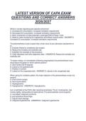 LATEST VERSION OF CAPA EXAM&NewLine;QUESTIONS AND CORRECT ANSWERS&NewLine;2026&sol;2027