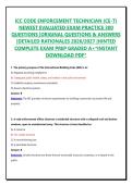 ICC CODE ENFORCEMENT TECHNICIAN &lbrace;CE-T&rcub; NEWEST EVALUATED EXAM PRACTICE 300 QUESTIONS &vert;ORIGINAL QUESTIONS & ANSWERS &vert;DETAILED RATIONALES &vert;HINTED COMPLETE EXAM PREP GRADED A&plus;&ast;INSTANT DOWNLOAD PDF&ast;&NewLine;