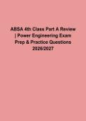 ABSA 4th Class Part A Exam 2026&ndash;2027 &vert; Power Engineering Practice Questions & Answers &vert; Complete Exam Review