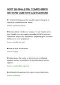 ACCT 526 FINAL EXAM COMPREHENSIVE&NewLine;TEST PAPER QUESTIONS AND SOLUTIONS