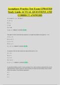 Accuplacer Practice Test Exam UPDATED &NewLine;Study Guide ACTUAL QUESTIONS AND &NewLine;CORRECT ANSWERS