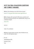 ACCT 526 FINAL EXAM REVIEW QUESTIONS&NewLine;AND CORRECT ANSWERS