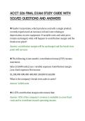 ACCT 526 FINAL EXAM STUDY GUIDE WITH&NewLine;SOLVED QUESTIONS AND ANSWERS&NewLine;