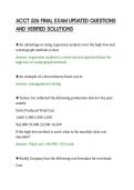 ACCT 526 FINAL EXAM UPDATED QUESTIONS&NewLine;AND VERIFIED SOLUTIONS